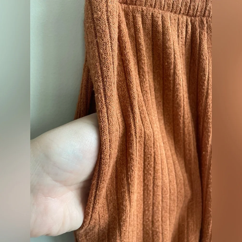 FP Beach to Night Ribbed Midi Skirt in Rust by Free People